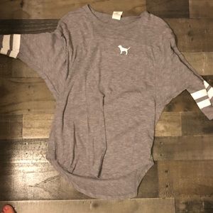 Pink gray tunic tee